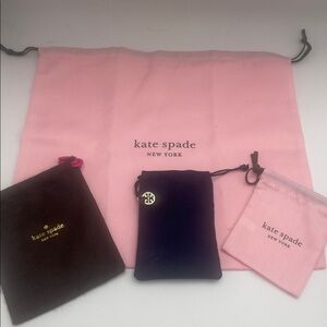 Tory Burch 3 Kate Spade Pink and Brown Pouch Set